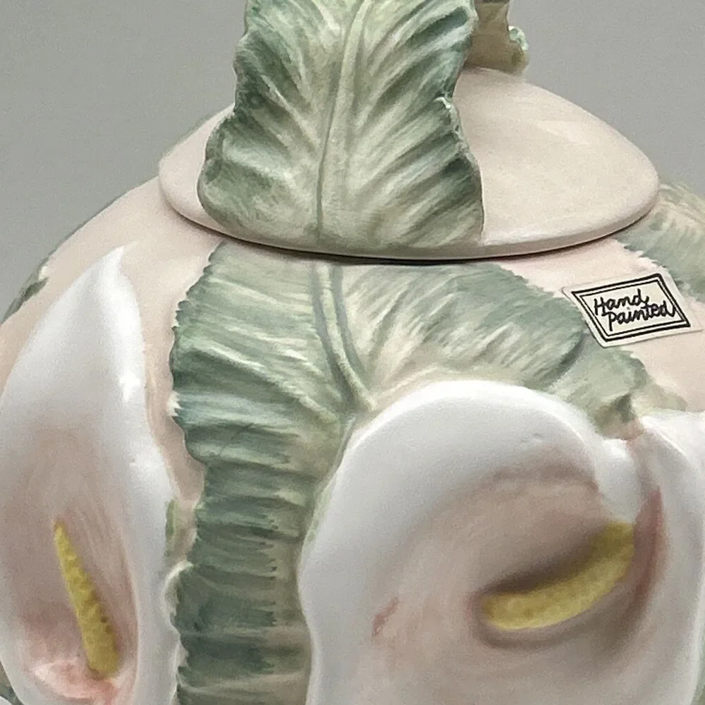 Fritz & Floyd Calla Lily 1987 Tea Pot Decorative‎ Collectible Hand Painted Japan